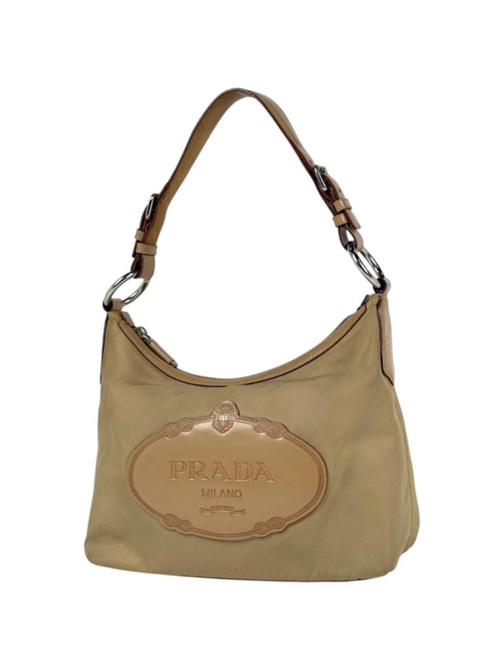 Prada Shoulder Bag Nylon Beige